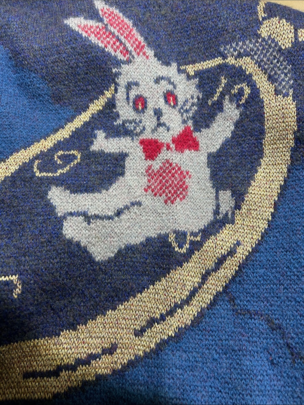 Vintage Parisian Bunny Sweater - Alice in Wonderland